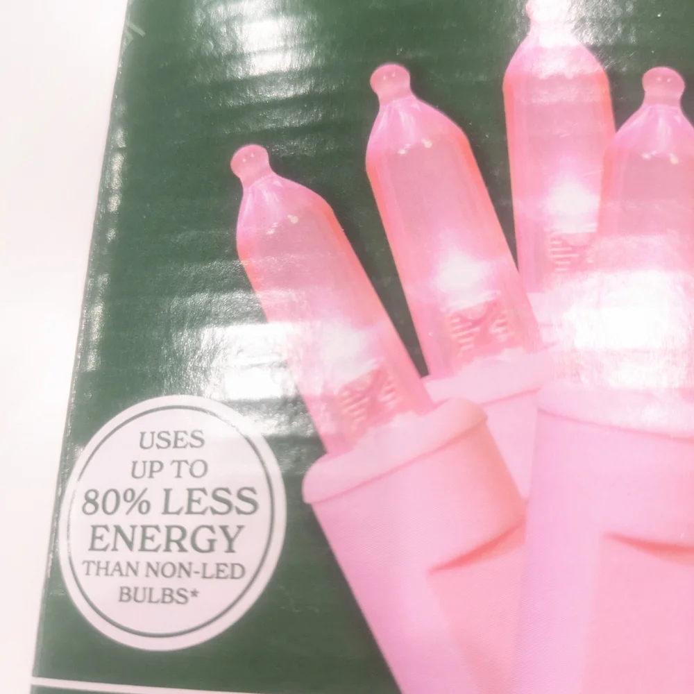 Holiday Time Pink Mini Lights
